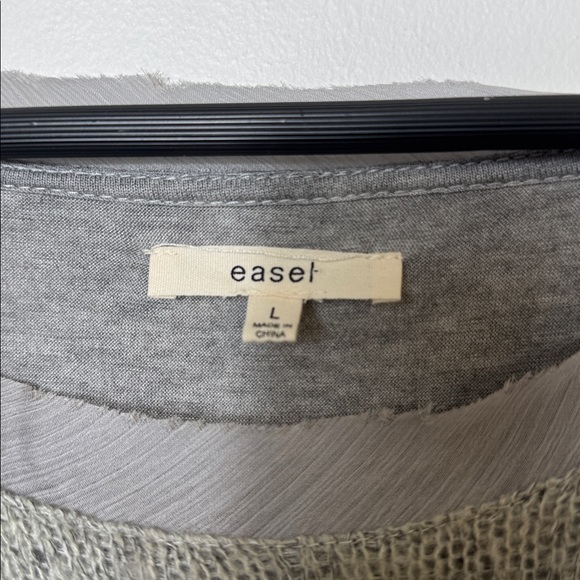 Easel anthropology Heather Gray Layered Tunic Top sz L - Picture 4 of 7